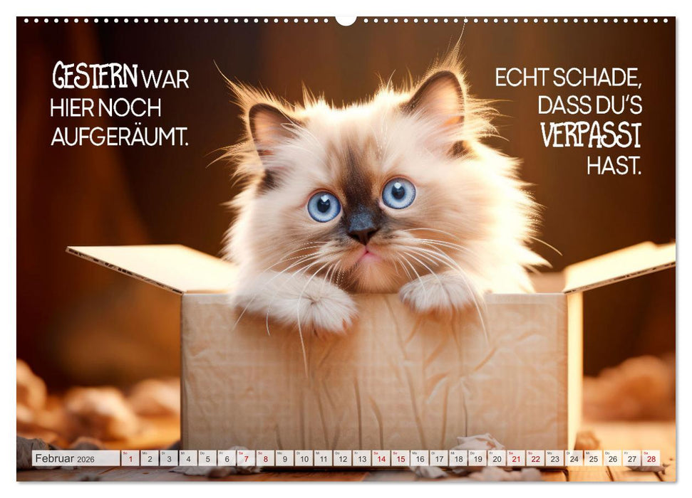 KATZEN-IRONIE Lach mal wieder (CALVENDO Premium Wandkalender 2026)