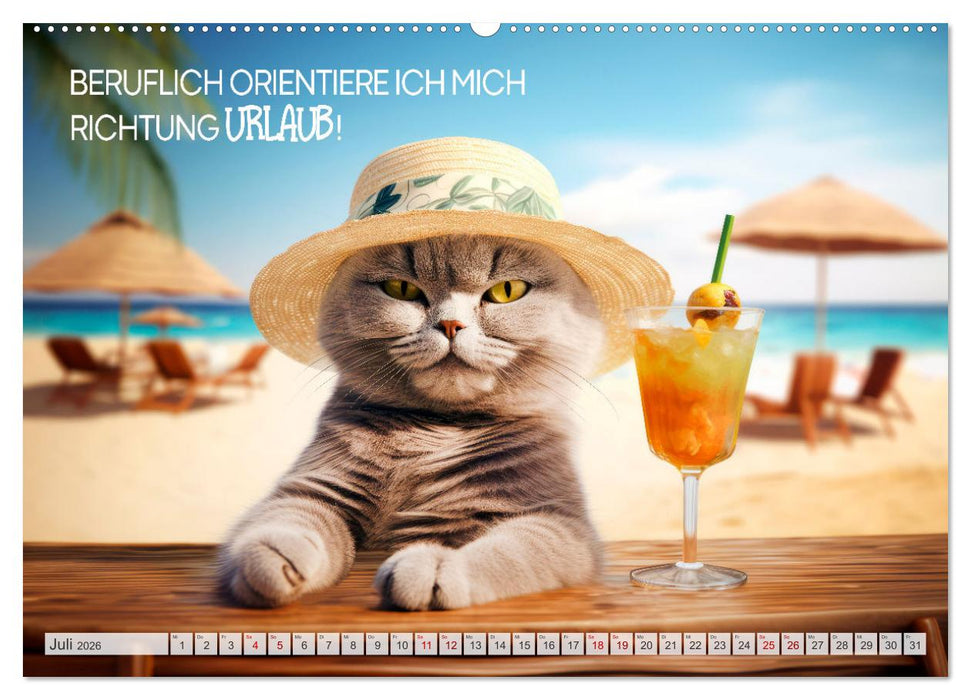 KATZEN-IRONIE Lach mal wieder (CALVENDO Premium Wandkalender 2026)