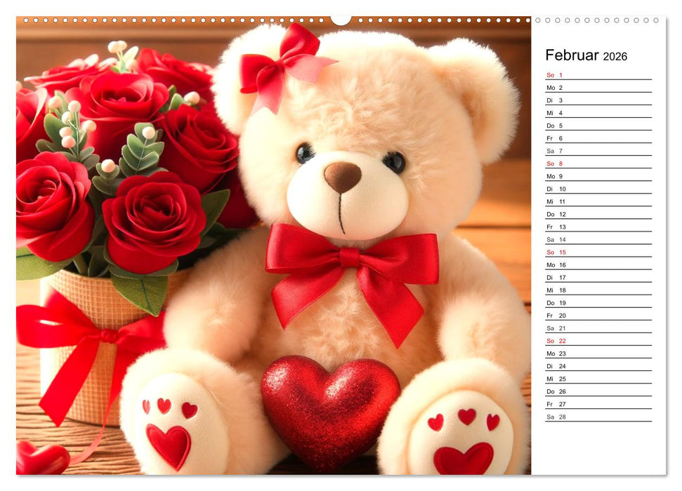 Teddys - Die Jahresreise der KI-Teddybären (CALVENDO Wandkalender 2026)