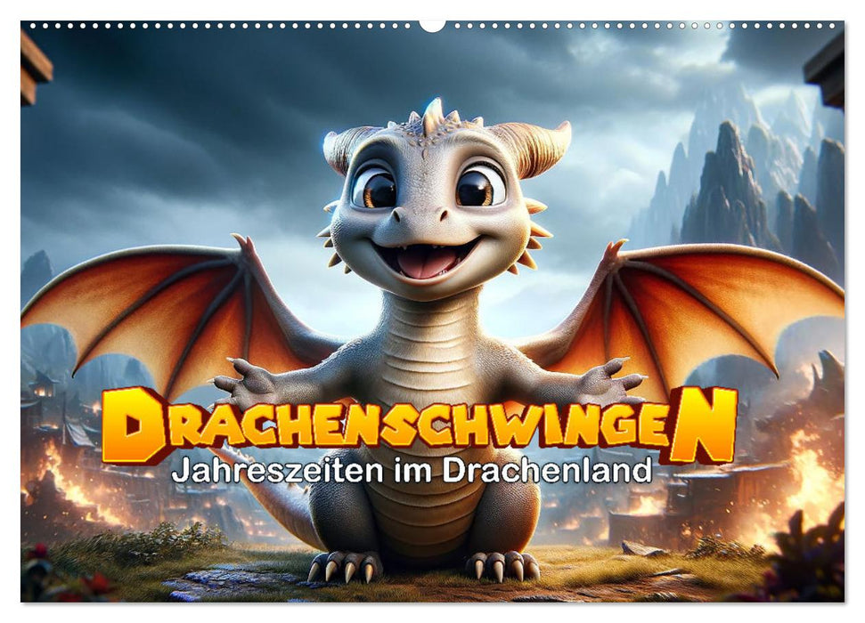 Drachenschwingen: Jahreszeiten im Drachenland (CALVENDO Wandkalender 2026)