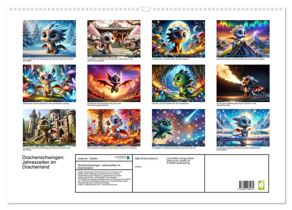 Drachenschwingen: Jahreszeiten im Drachenland (CALVENDO Wandkalender 2026)