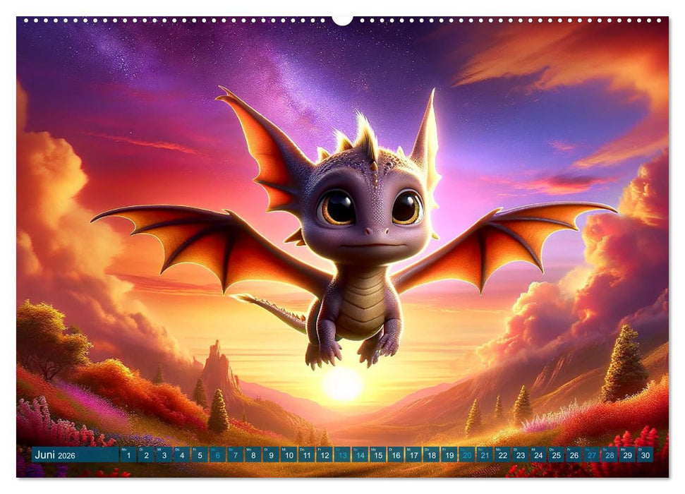 Drachenschwingen: Jahreszeiten im Drachenland (CALVENDO Wandkalender 2026)