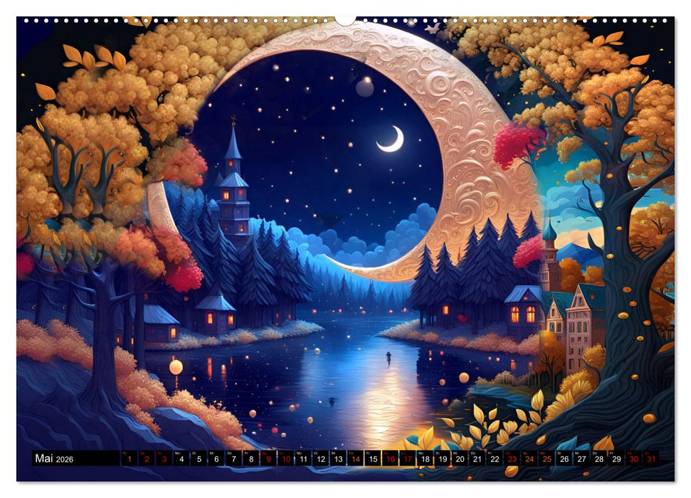 Zauberhafte Mondnächte (CALVENDO Premium Wandkalender 2026)