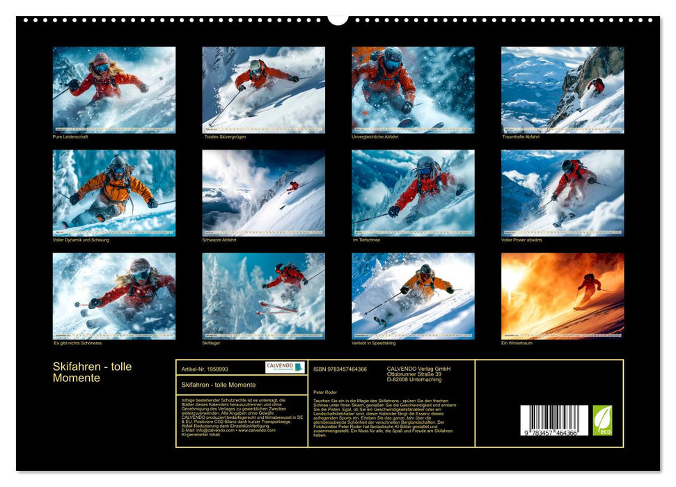 Skifahren - tolle Momente (CALVENDO Premium Wandkalender 2026)