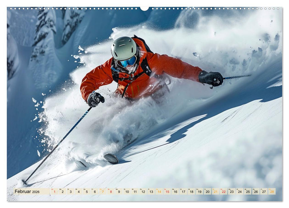 Skifahren - tolle Momente (CALVENDO Premium Wandkalender 2026)
