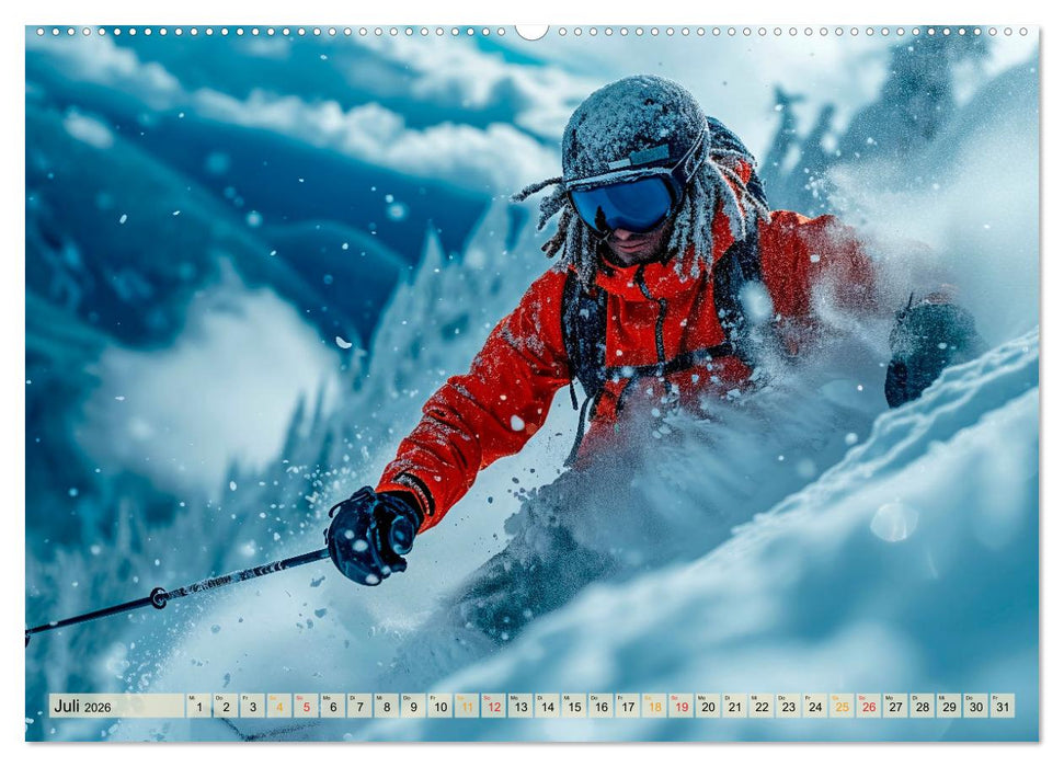 Skifahren - tolle Momente (CALVENDO Premium Wandkalender 2026)