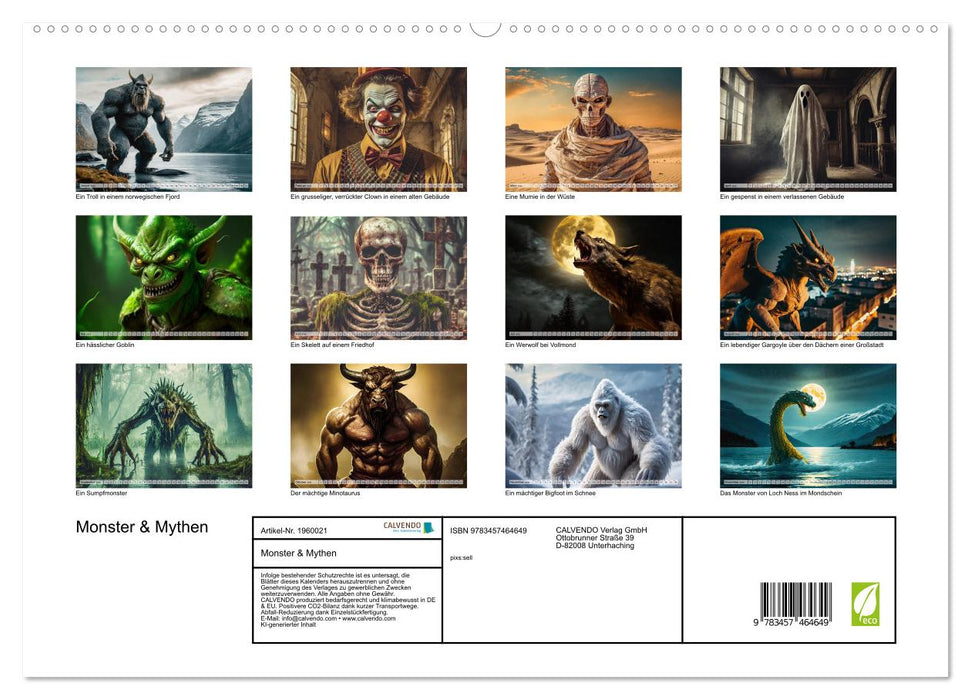 Monster & Mythen (CALVENDO Premium Wandkalender 2026)