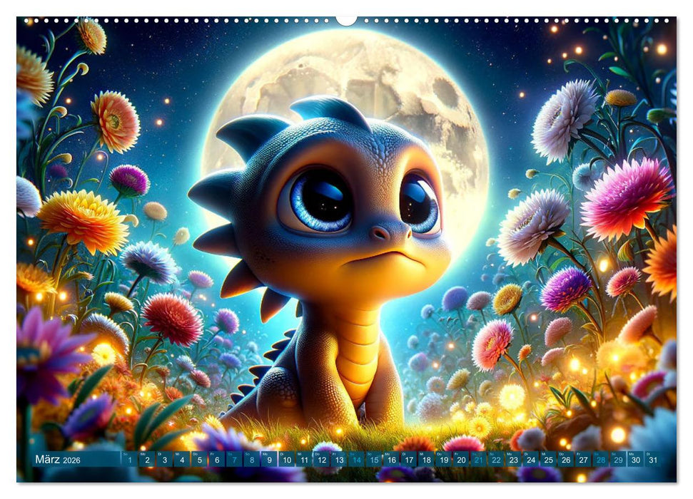 Drachenschwingen: Jahreszeiten im Drachenland (CALVENDO Premium Wandkalender 2026)