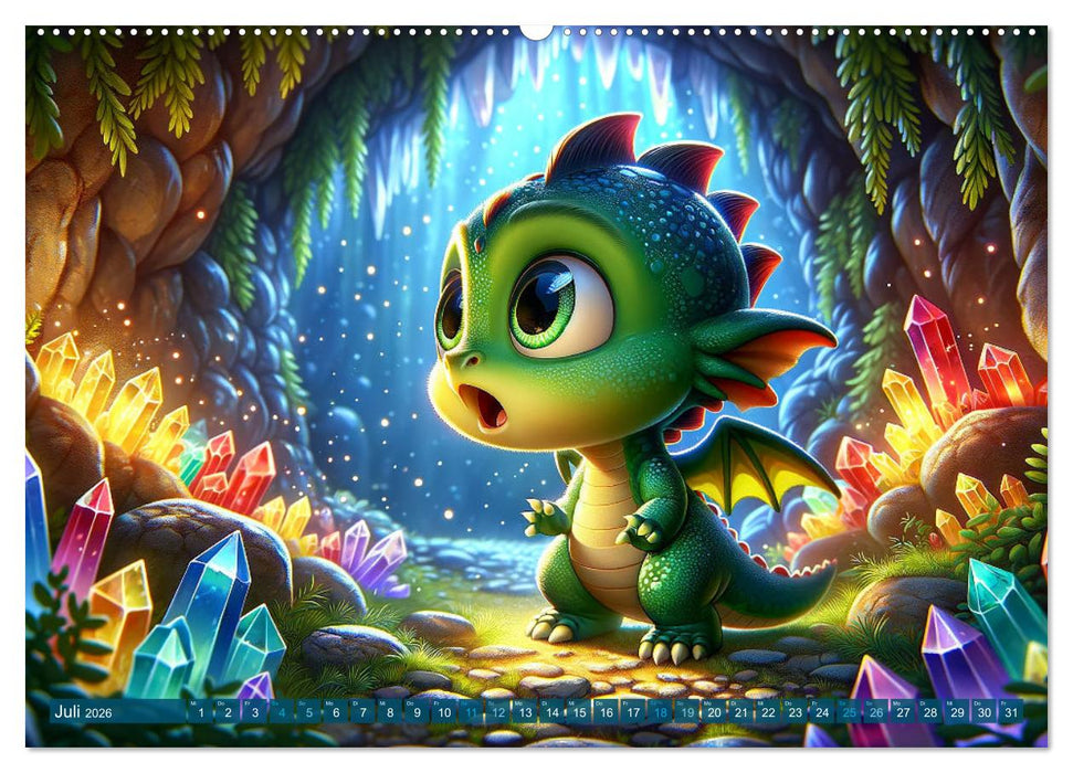 Drachenschwingen: Jahreszeiten im Drachenland (CALVENDO Premium Wandkalender 2026)