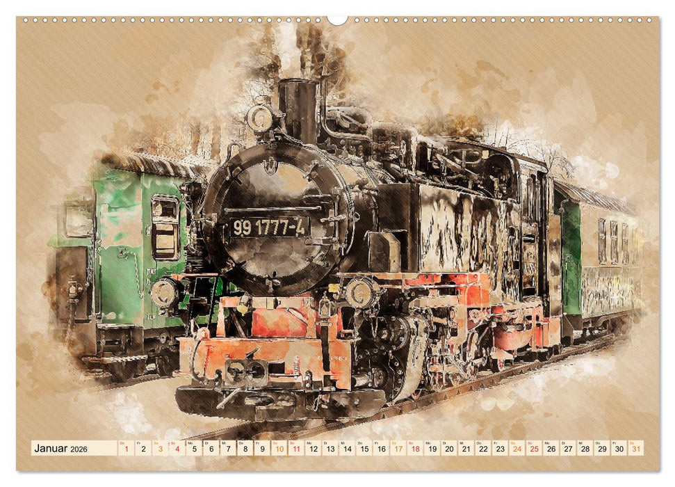 Dampflokomotiven - wunderschöne Giganten auf Schienen (CALVENDO Premium Wandkalender 2026)