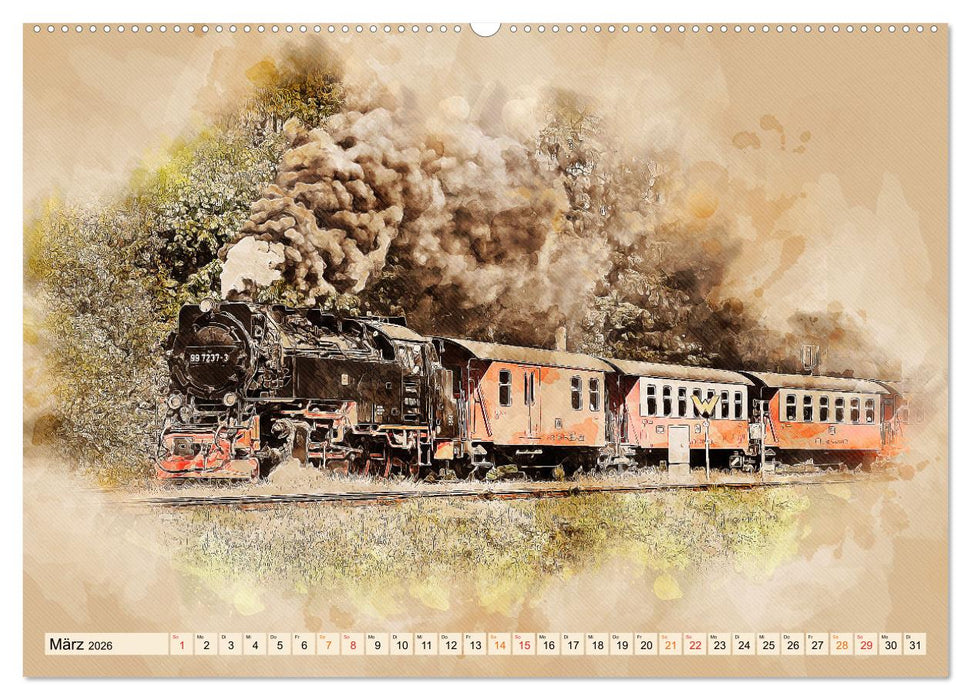 Dampflokomotiven - wunderschöne Giganten auf Schienen (CALVENDO Premium Wandkalender 2026)