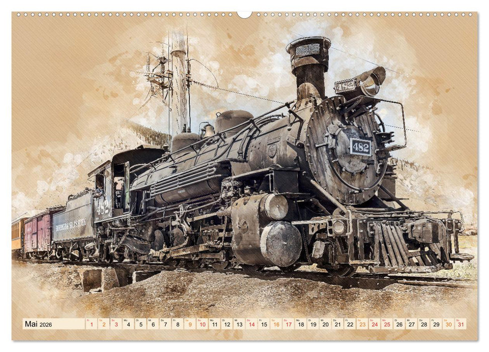 Dampflokomotiven - wunderschöne Giganten auf Schienen (CALVENDO Premium Wandkalender 2026)