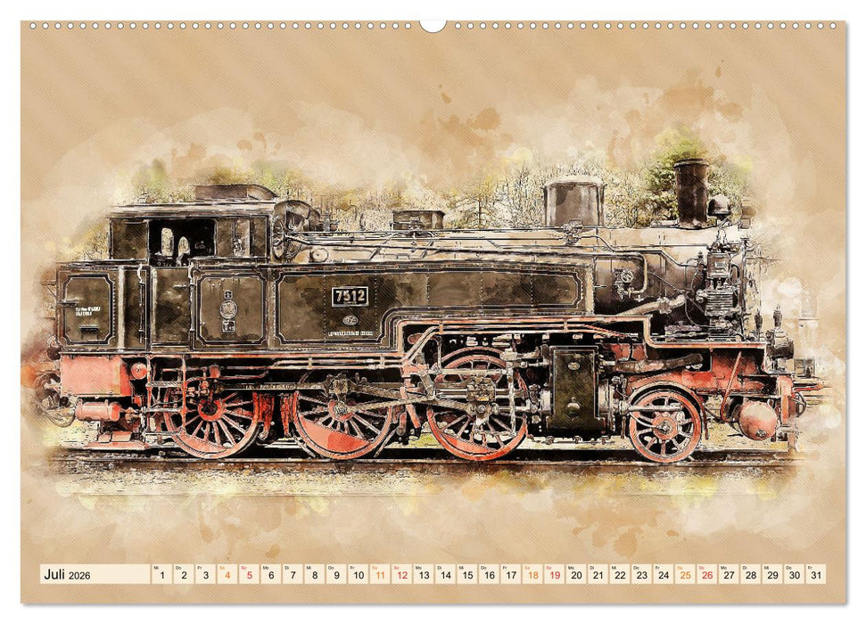 Dampflokomotiven - wunderschöne Giganten auf Schienen (CALVENDO Premium Wandkalender 2026)