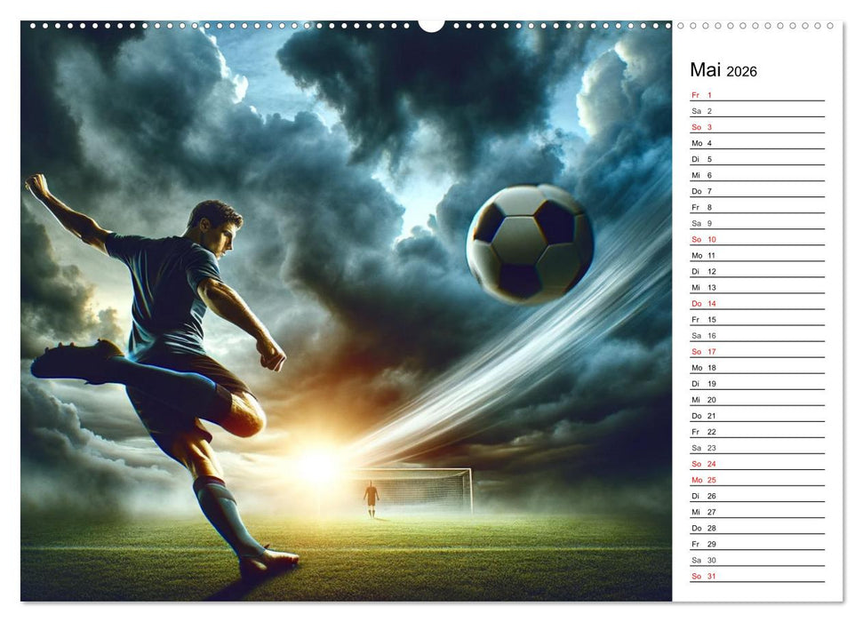 Fußball Highlights - Von der KI geschaffene Spielmomente (CALVENDO Wandkalender 2026)