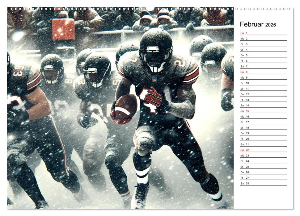 American Football - Durch KI-Technologie zum Leben erweckte Momente (CALVENDO Wandkalender 2026)