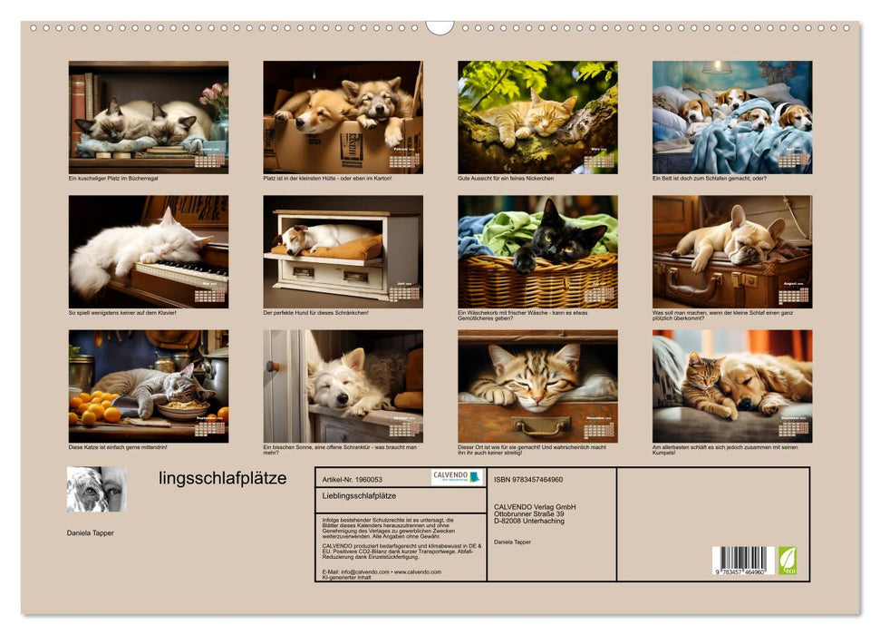 Lieblingsschlafplätze (CALVENDO Wandkalender 2026)
