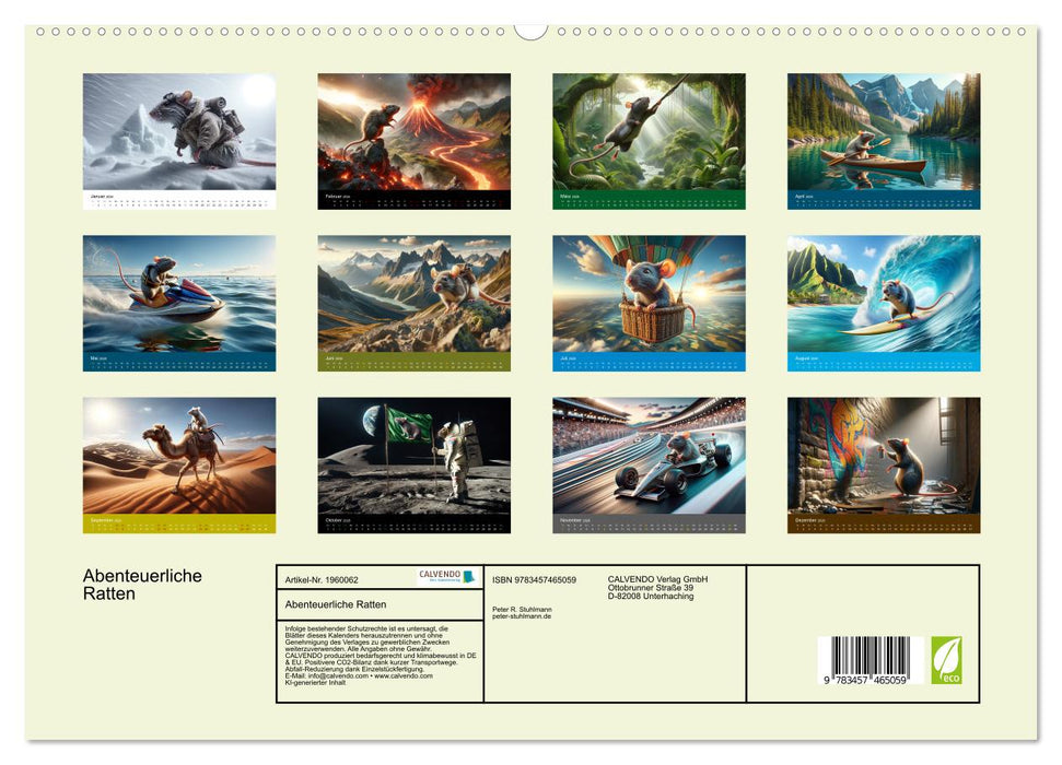 Abenteuerliche Ratten (CALVENDO Premium Wandkalender 2026)