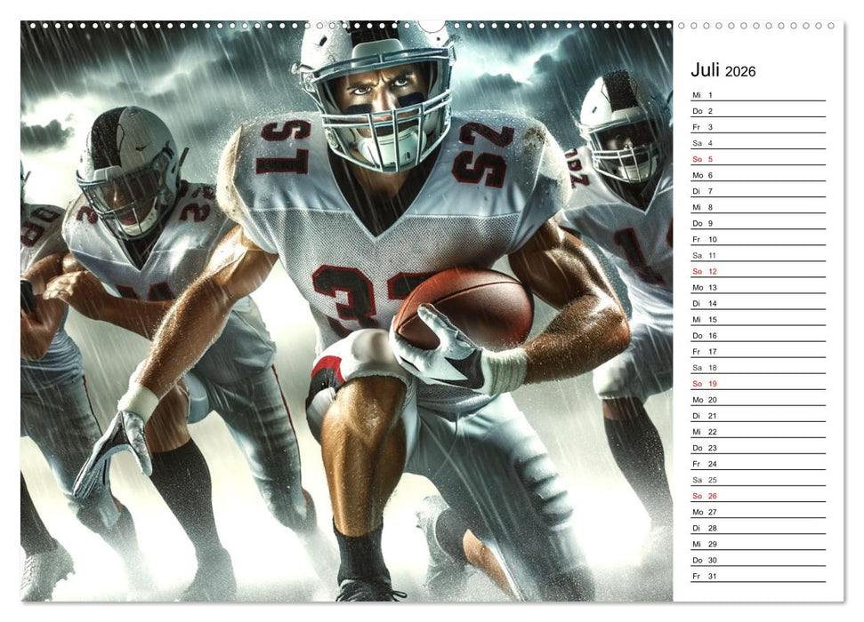 American Football - Durch KI-Technologie zum Leben erweckte Momente (CALVENDO Premium Wandkalender 2026)