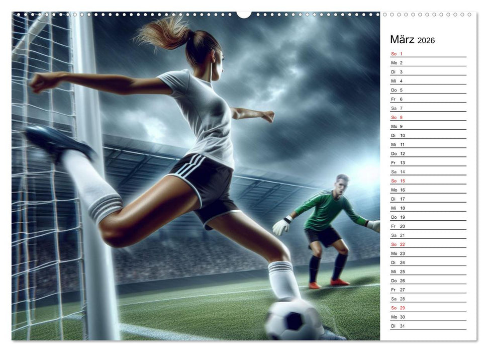 Fußball Highlights - Von der KI geschaffene Spielmomente (CALVENDO Premium Wandkalender 2026)