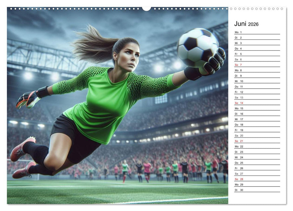 Fußball Highlights - Von der KI geschaffene Spielmomente (CALVENDO Premium Wandkalender 2026)
