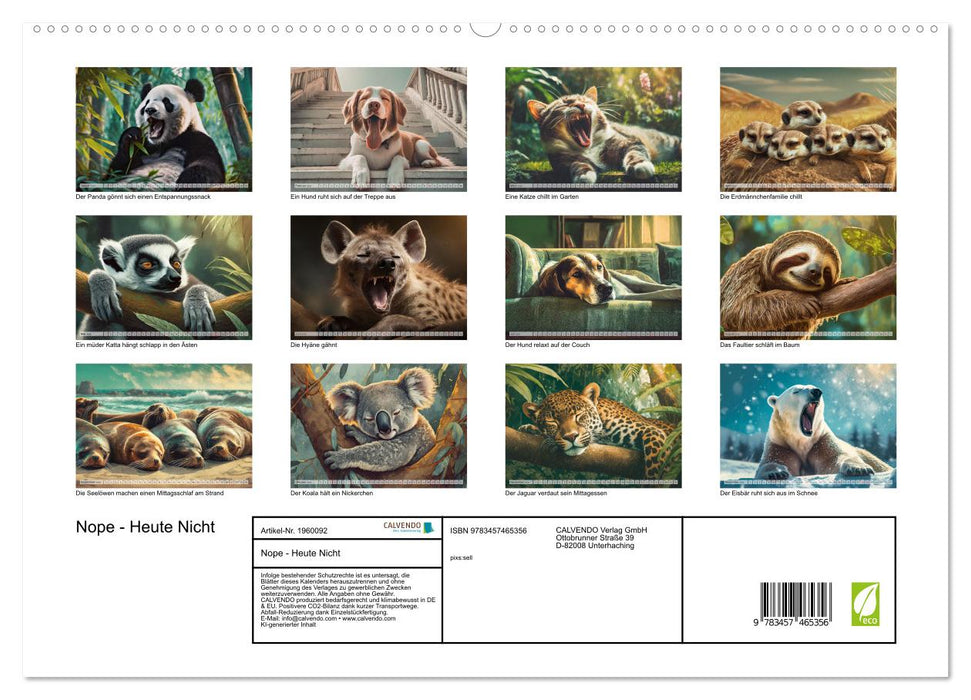 Nope - Heute Nicht (CALVENDO Premium Wandkalender 2026)
