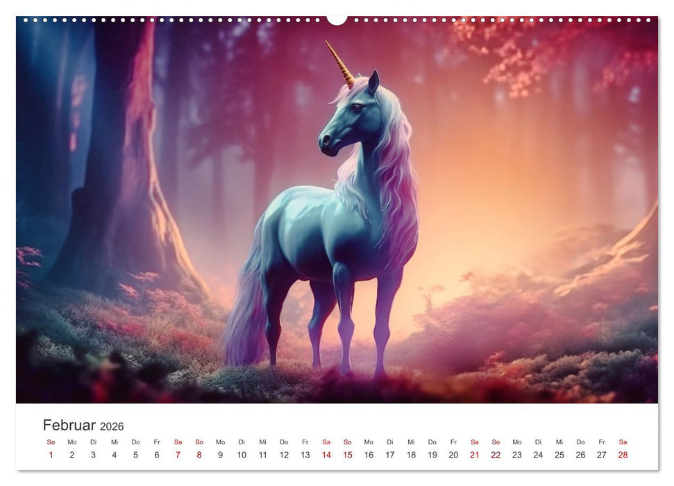 Magische Momente im Land der Einhörner (CALVENDO Premium Wandkalender 2026)