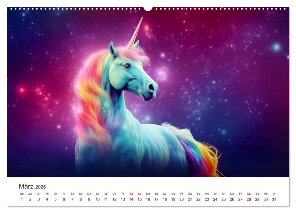 Magische Momente im Land der Einhörner (CALVENDO Premium Wandkalender 2026)