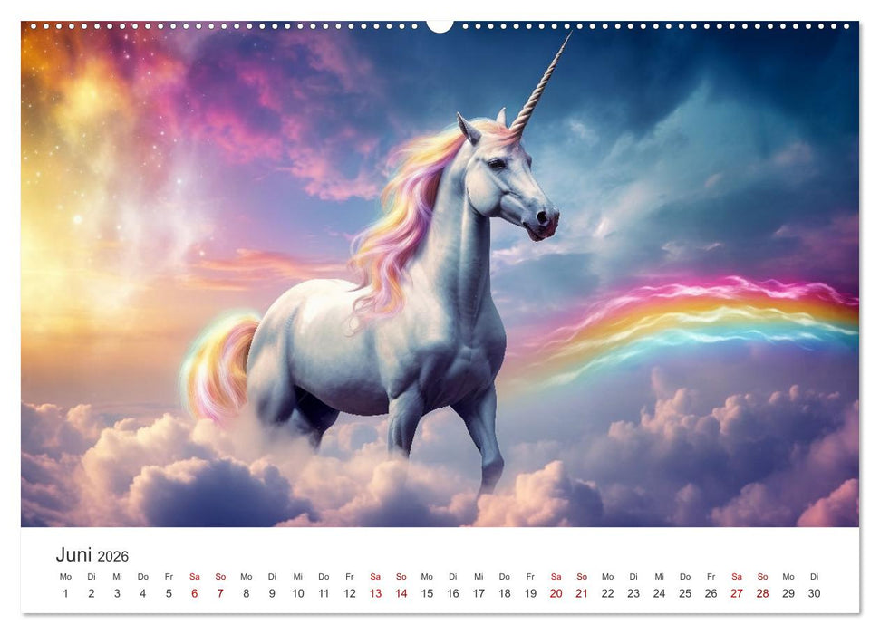 Magische Momente im Land der Einhörner (CALVENDO Premium Wandkalender 2026)