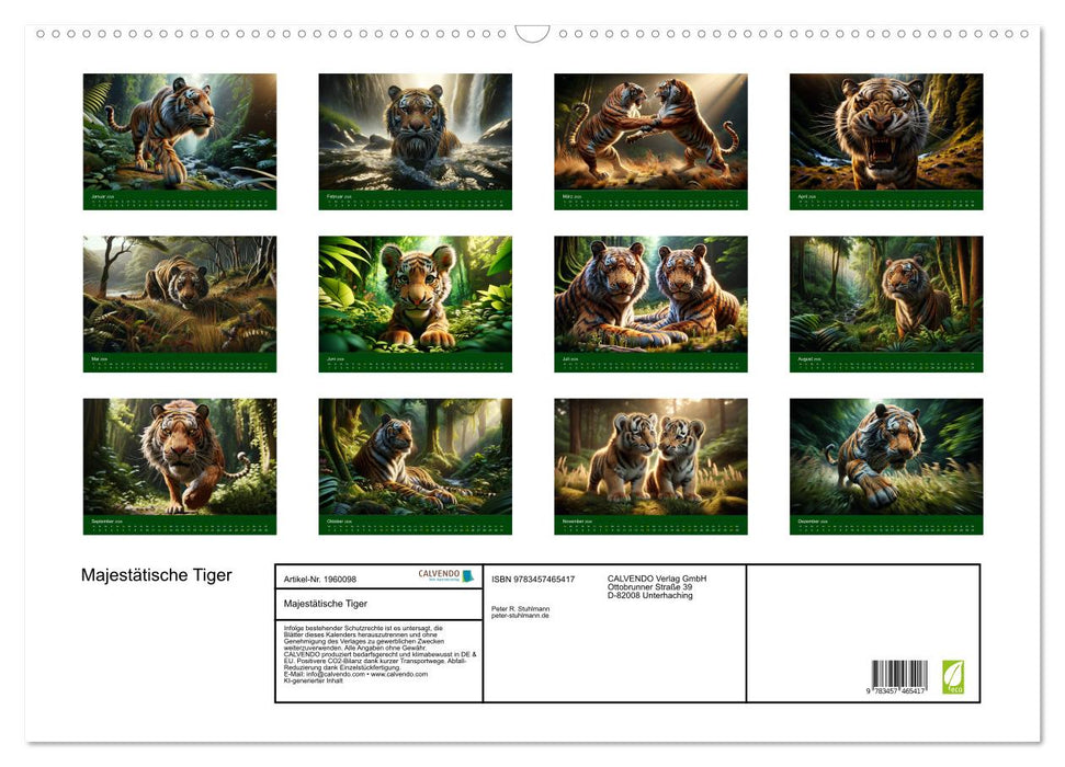 Majestätische Tiger (CALVENDO Wandkalender 2026)