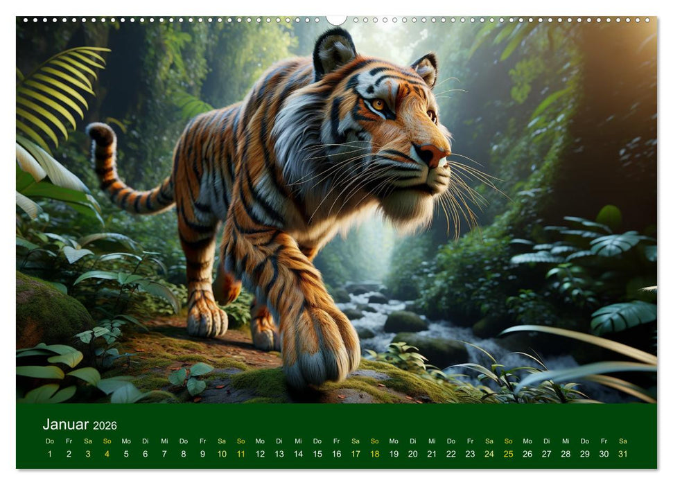 Majestätische Tiger (CALVENDO Wandkalender 2026)