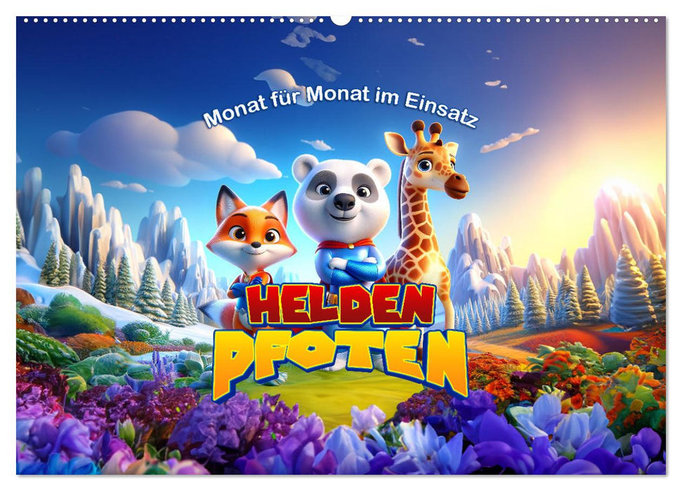 Heldenpfoten: Monat für Monat im Einsatz (CALVENDO Wandkalender 2026)