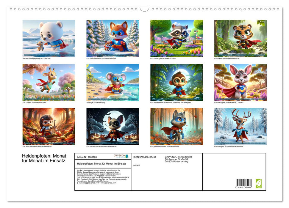 Heldenpfoten: Monat für Monat im Einsatz (CALVENDO Wandkalender 2026)