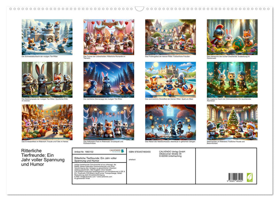 Ritterliche Tierfreunde: Ein Jahr voller Spannung und Humor (CALVENDO Wandkalender 2026)