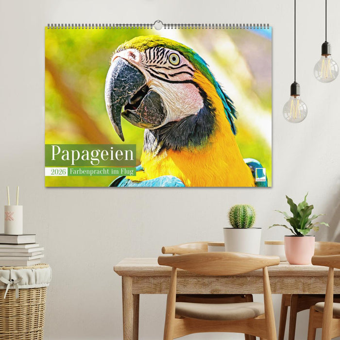 Papageien: Farbenpracht im Flug (CALVENDO Wandkalender 2026)