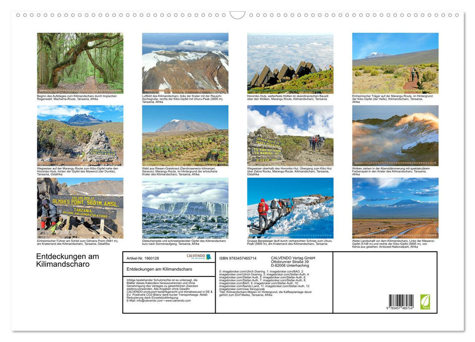 Entdeckungen am Kilimandscharo (CALVENDO Wandkalender 2026)