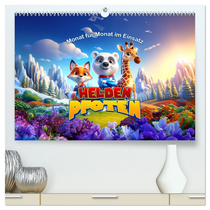 Heldenpfoten: Monat für Monat im Einsatz (CALVENDO Premium Wandkalender 2026)