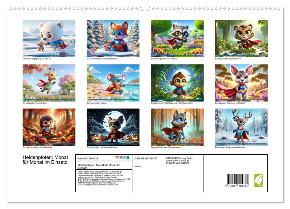 Heldenpfoten: Monat für Monat im Einsatz (CALVENDO Premium Wandkalender 2026)