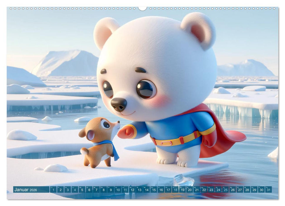 Heldenpfoten: Monat für Monat im Einsatz (CALVENDO Premium Wandkalender 2026)