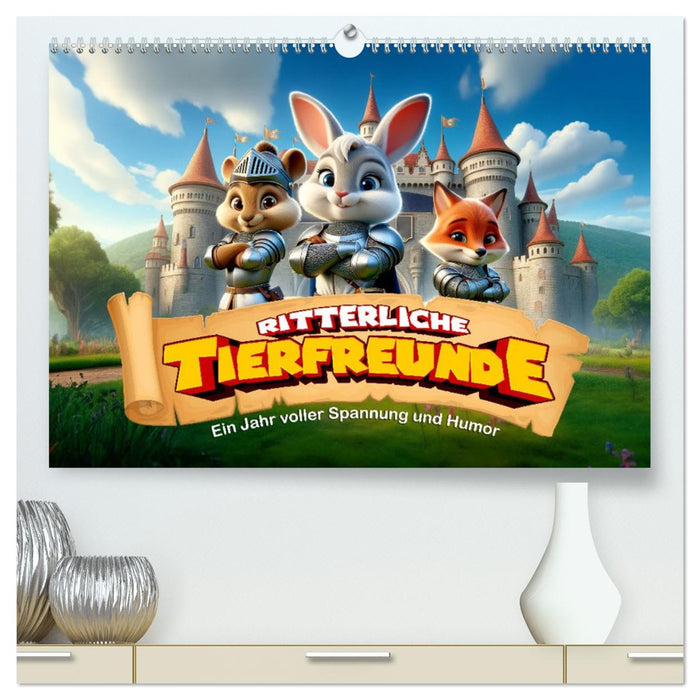 Ritterliche Tierfreunde: Ein Jahr voller Spannung und Humor (CALVENDO Premium Wandkalender 2026)