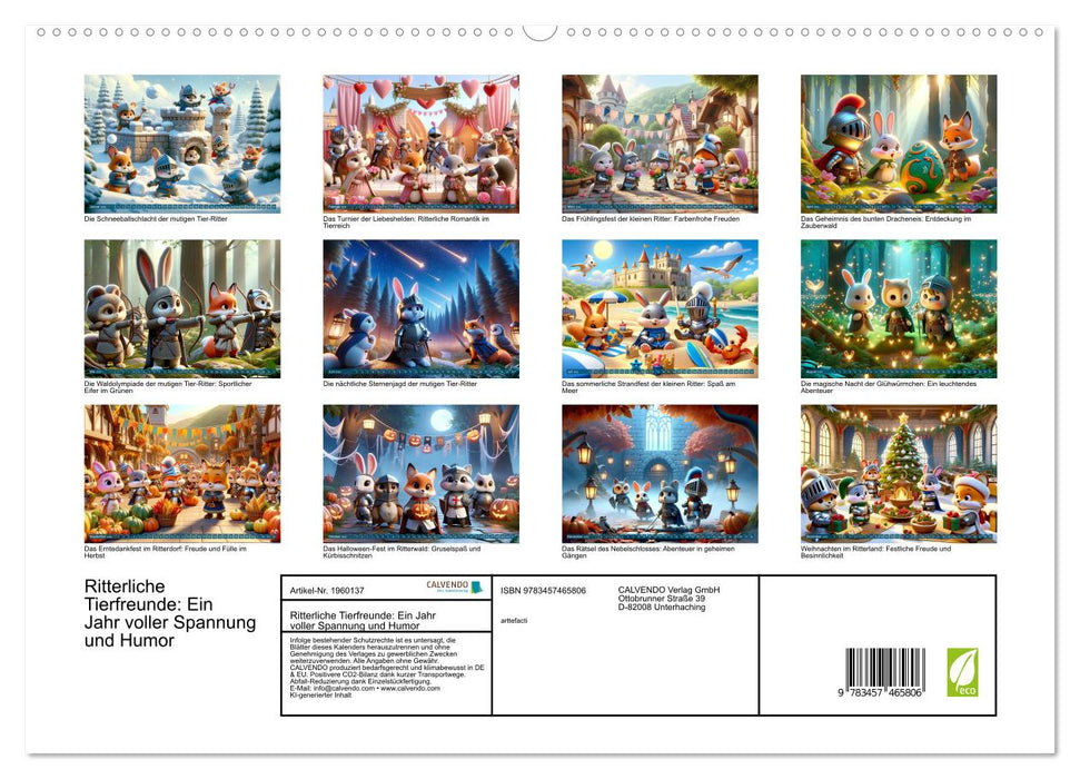 Ritterliche Tierfreunde: Ein Jahr voller Spannung und Humor (CALVENDO Premium Wandkalender 2026)