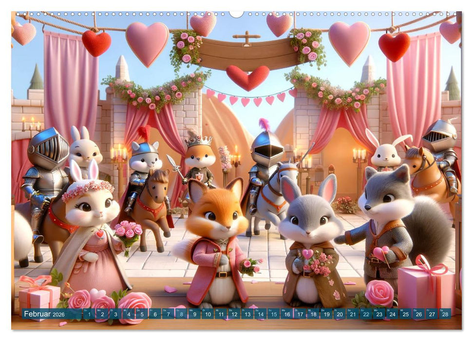 Ritterliche Tierfreunde: Ein Jahr voller Spannung und Humor (CALVENDO Premium Wandkalender 2026)