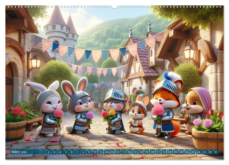 Ritterliche Tierfreunde: Ein Jahr voller Spannung und Humor (CALVENDO Premium Wandkalender 2026)