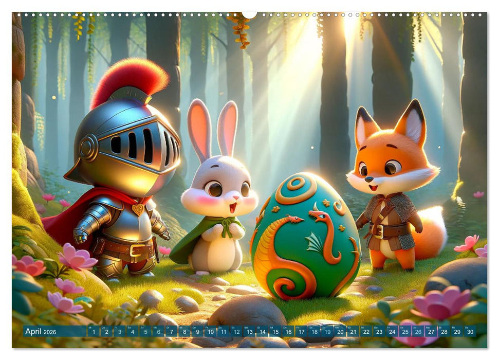 Ritterliche Tierfreunde: Ein Jahr voller Spannung und Humor (CALVENDO Premium Wandkalender 2026)