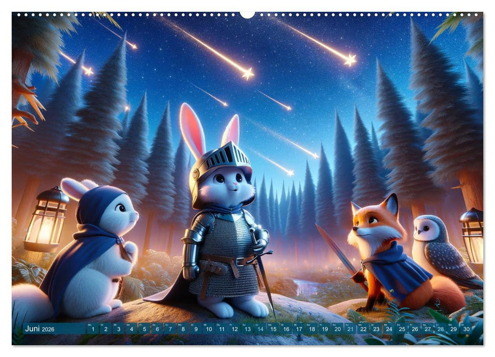 Ritterliche Tierfreunde: Ein Jahr voller Spannung und Humor (CALVENDO Premium Wandkalender 2026)