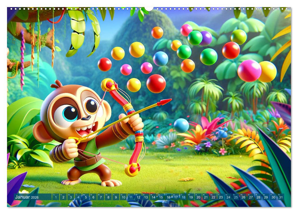 Dschungel-Freunde: Ein Jahr voller tierischer Begegnungen (CALVENDO Wandkalender 2026)