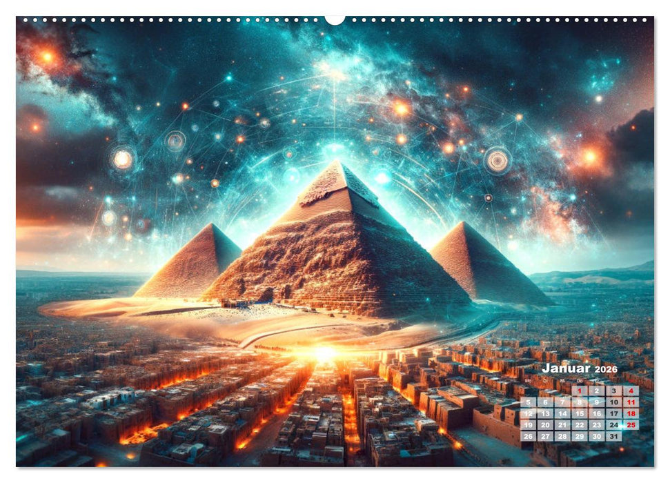 Weltwunder: Antike und neue: Visualisiert durch Moderne KI-Kunst (CALVENDO Wandkalender 2026)