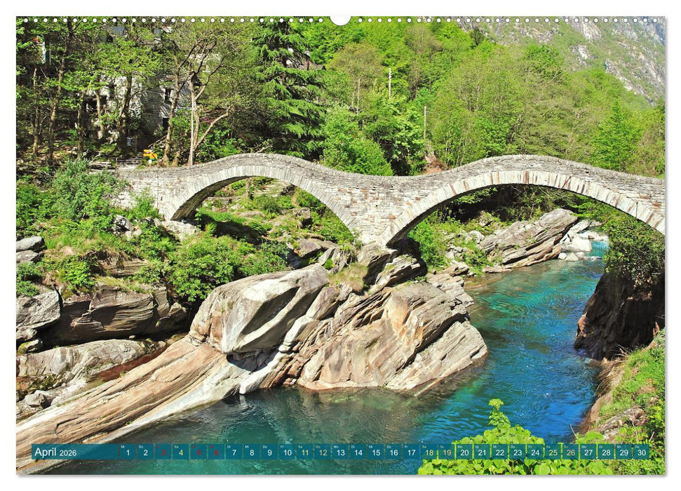 Wunderbares Tessin: Mediterranes Klima und italienisches Flair (CALVENDO Premium Wandkalender 2026)
