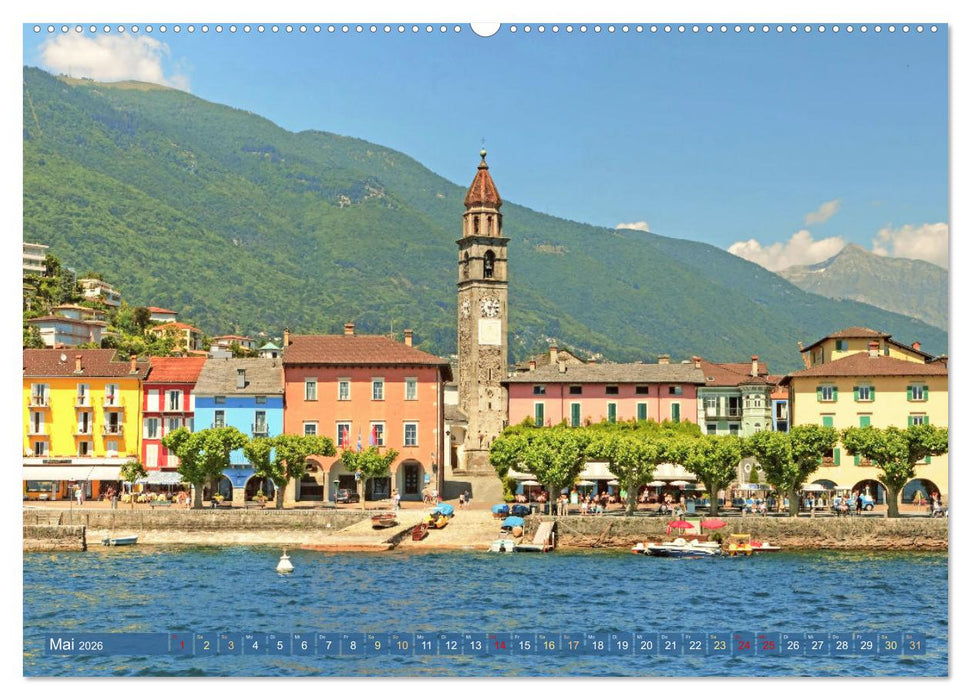 Wunderbares Tessin: Mediterranes Klima und italienisches Flair (CALVENDO Premium Wandkalender 2026)