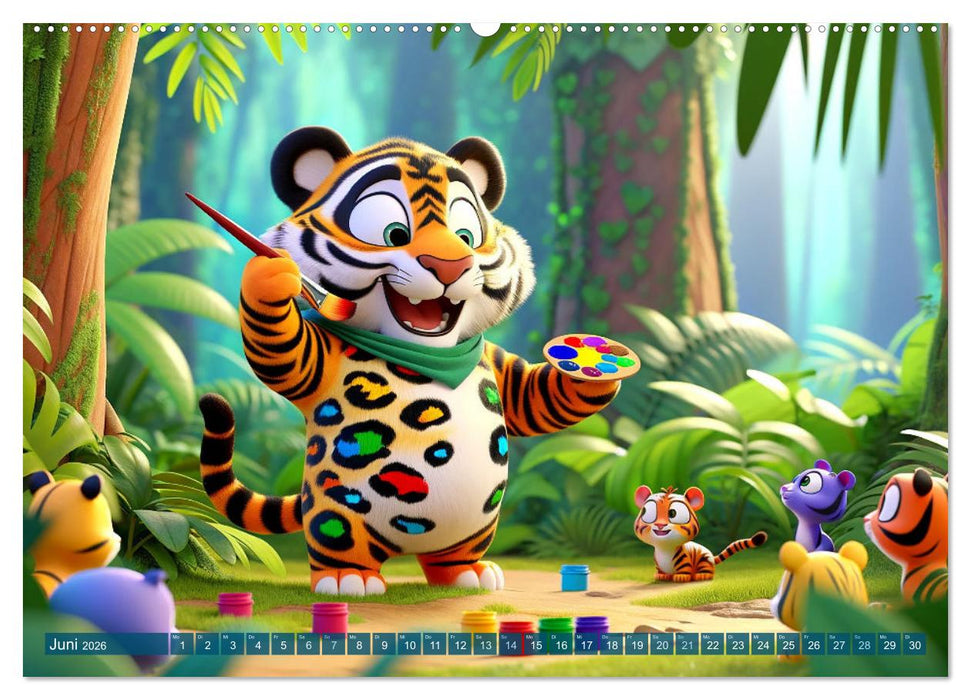 Dschungel-Freunde: Ein Jahr voller tierischer Begegnungen (CALVENDO Premium Wandkalender 2026)