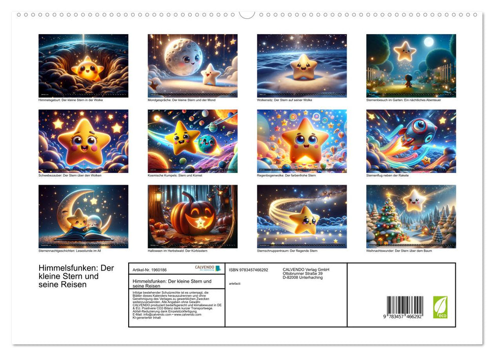Himmelsfunken: Der kleine Stern und seine Reisen (CALVENDO Premium Wandkalender 2026)